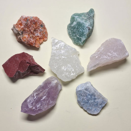 KIT 7 CHAKRAS - PEDRAS BRUTAS NATURAIS GRANDES